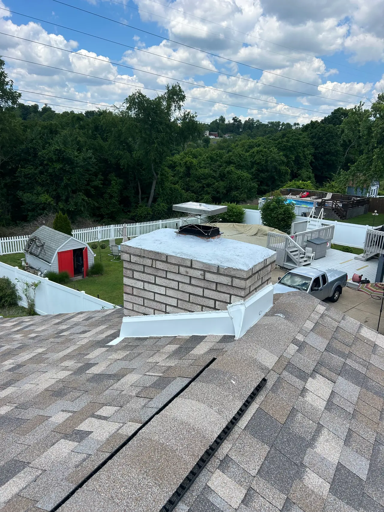 Finished Irwin, PA chimney after a waterproof crown coat and a top-mount damper installation
