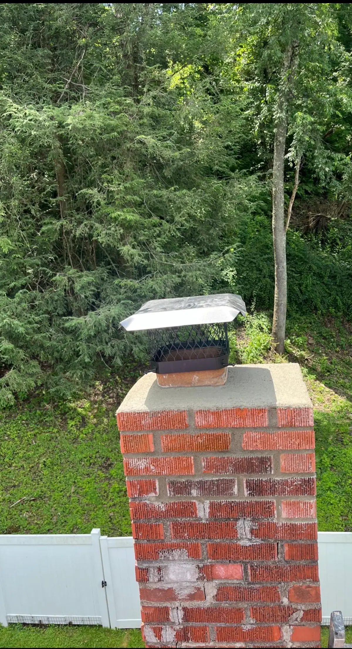 The same Penn Hills chimney after I rebuilt the top, poured a new crown, and set a new cap